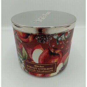 *NEW* HARVEST GATHERING ~ 3 Wick CANDLE  ~ Bath & Body Works White Barn